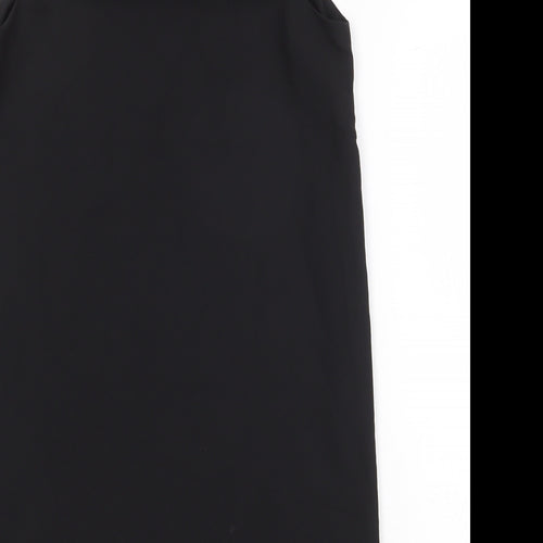 H&M Womens Black Polyester Tank Dress Size 6 Boat Neck Pullover
