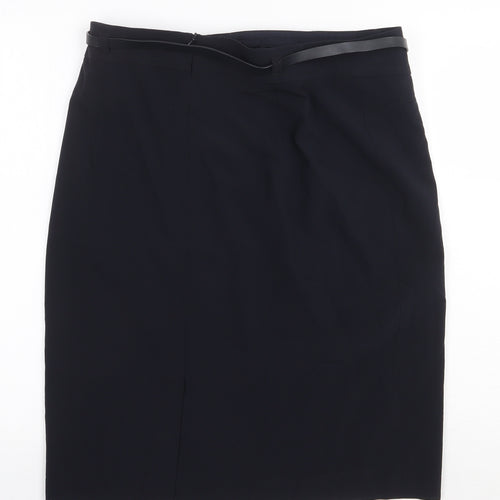 Gerry Weber Womens Blue Cotton Straight & Pencil Skirt Size 34 in Zip - Belt Included