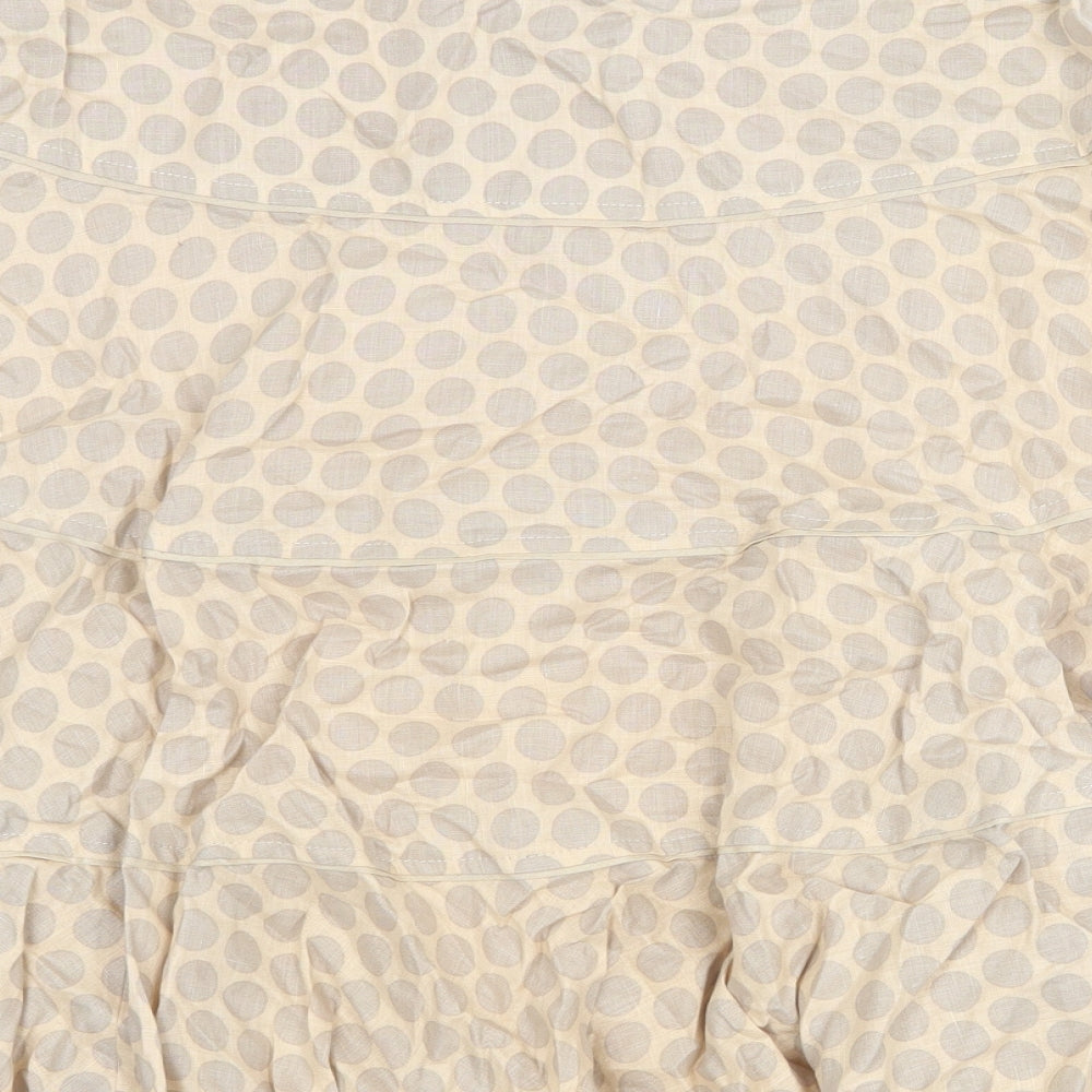 Fenn Wright Manson Womens Beige Polka Dot Linen Swing Skirt Size 10 Zip