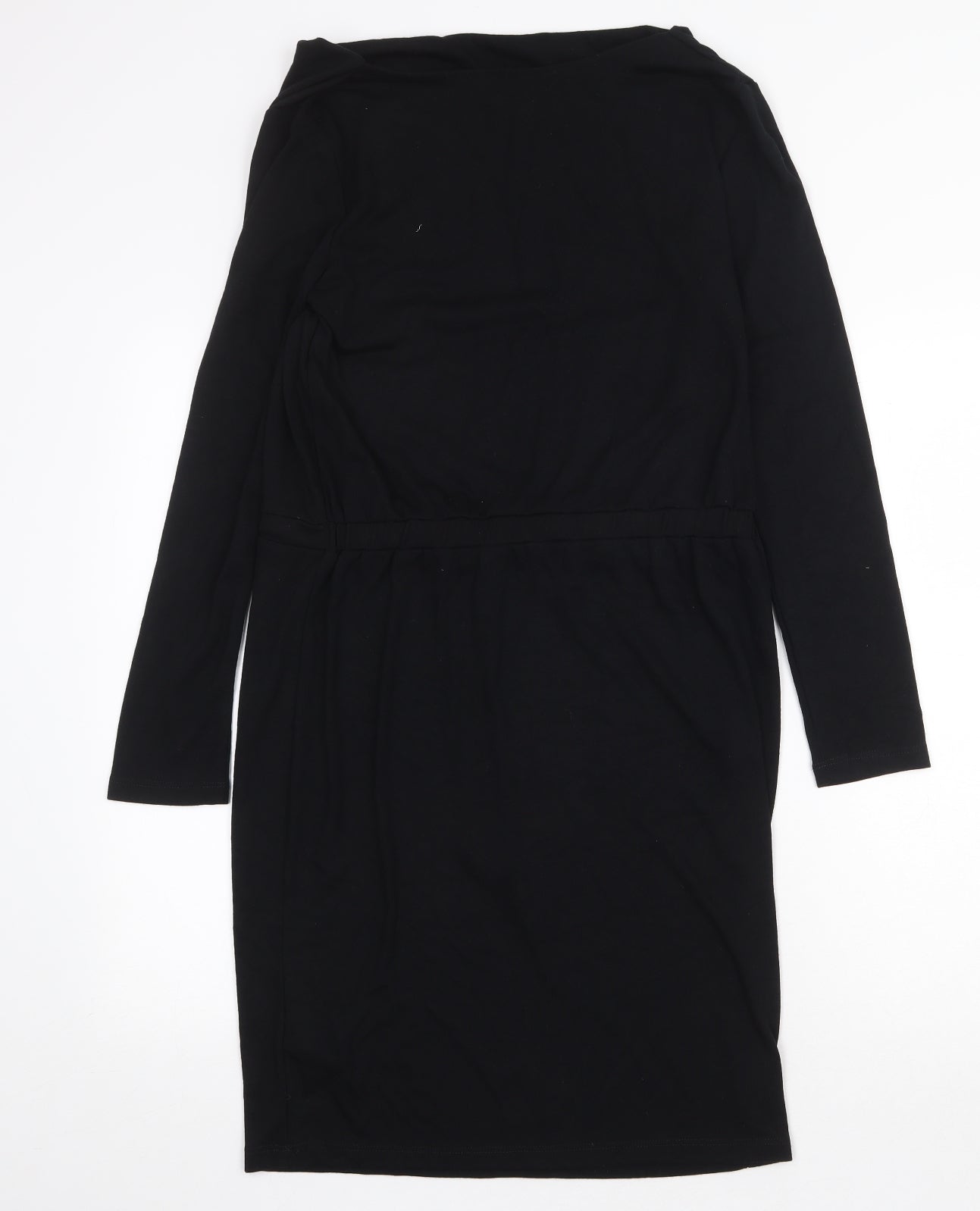Marks and Spencer Womens Black Polyester Sheath Size 10 Boat Neck Pullover