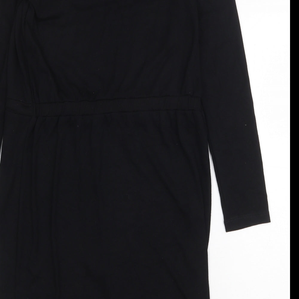 Marks and Spencer Womens Black Polyester Sheath Size 10 Boat Neck Pullover