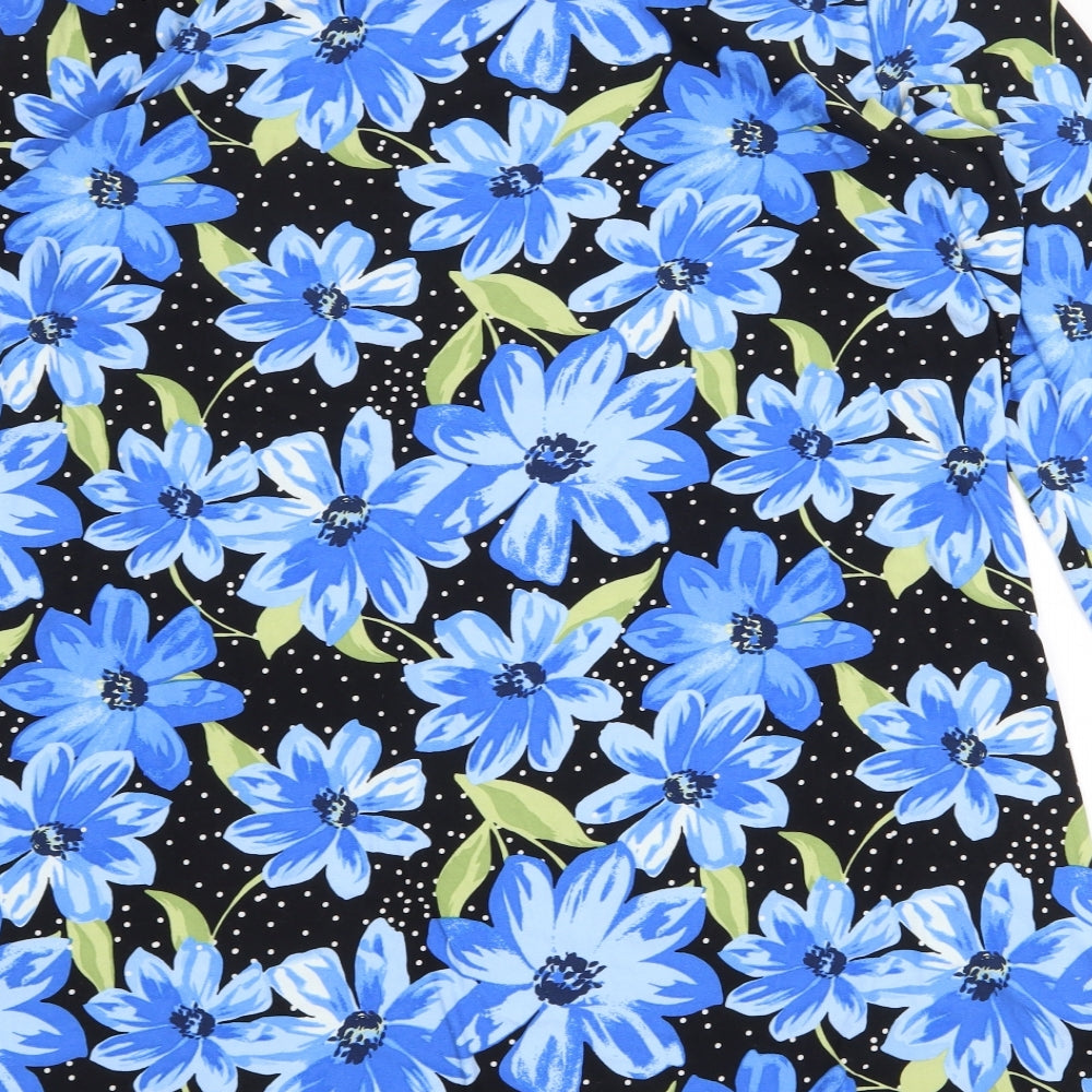 Papaya Womens Blue Floral Polyester Shirt Dress Size 20 Round Neck Pullover