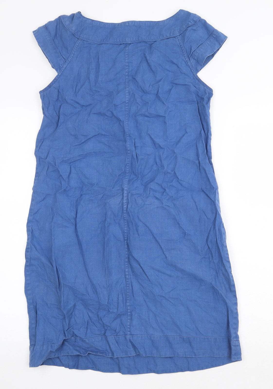 Jigsaw Womens Blue Cotton A-Line Size 8 Scoop Neck Pullover