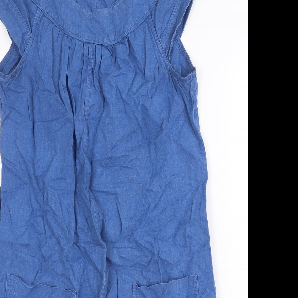 Jigsaw Womens Blue Cotton A-Line Size 8 Scoop Neck Pullover
