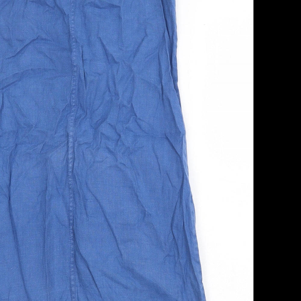 Jigsaw Womens Blue Cotton A-Line Size 8 Scoop Neck Pullover