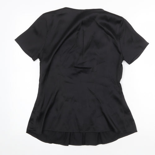 Per Una Womens Black Polyester Basic Blouse Size 10 V-Neck