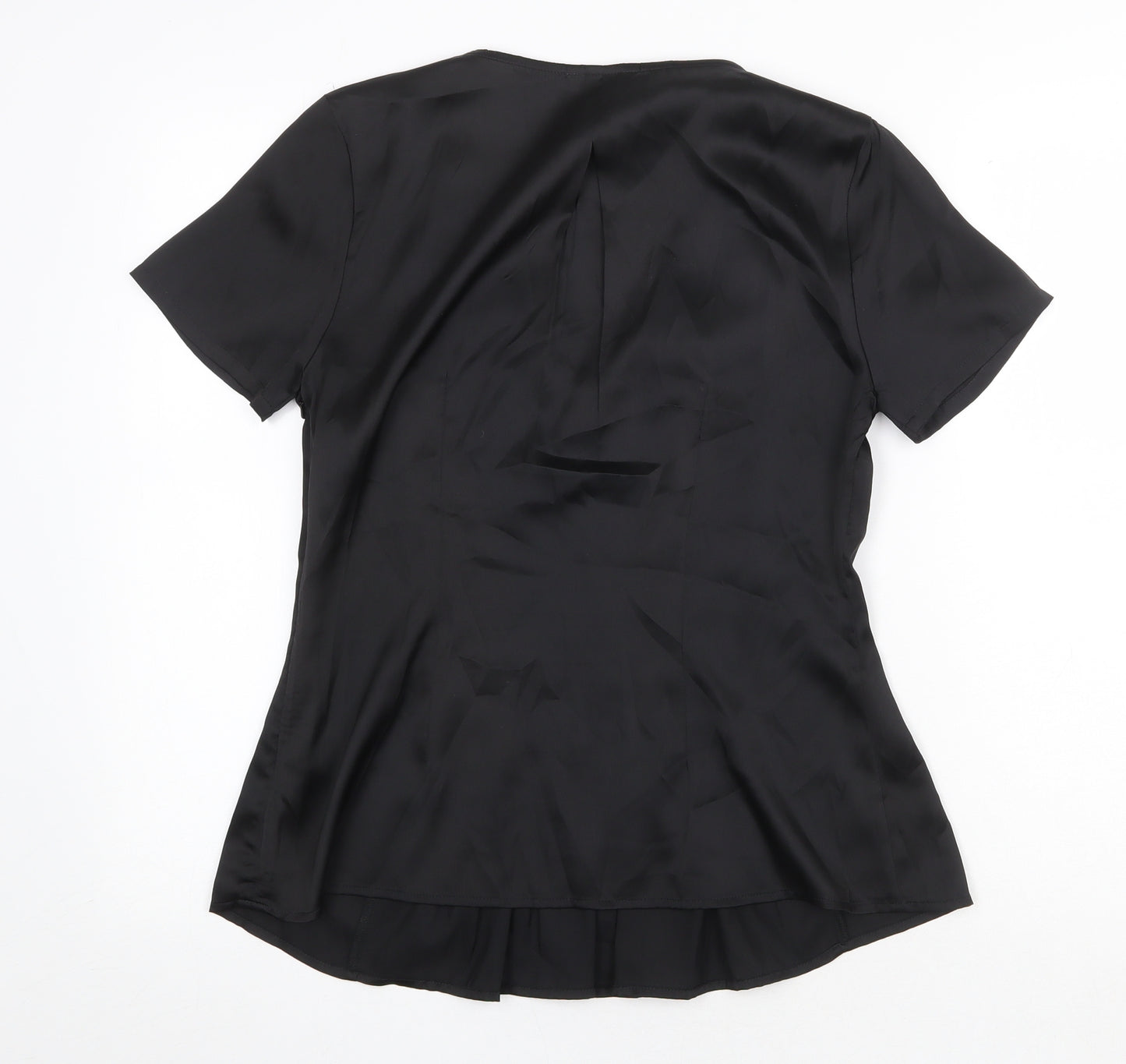 Per Una Womens Black Polyester Basic Blouse Size 10 V-Neck