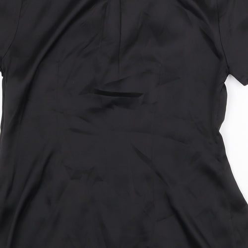 Per Una Womens Black Polyester Basic Blouse Size 10 V-Neck