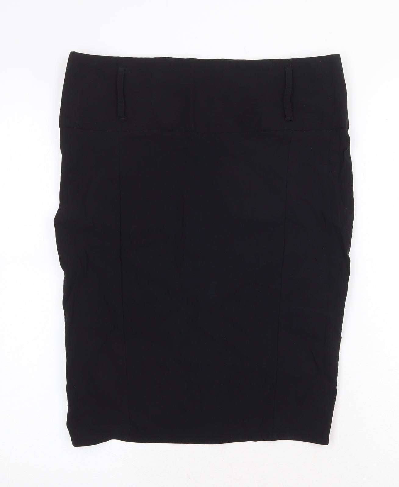 Bay Womens Black Viscose Straight & Pencil Skirt Size 14 Zip