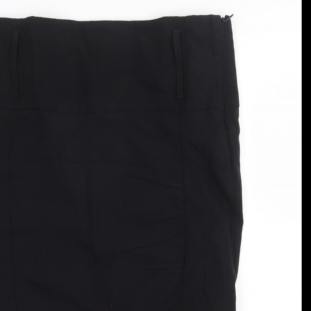 Bay Womens Black Viscose Straight & Pencil Skirt Size 14 Zip