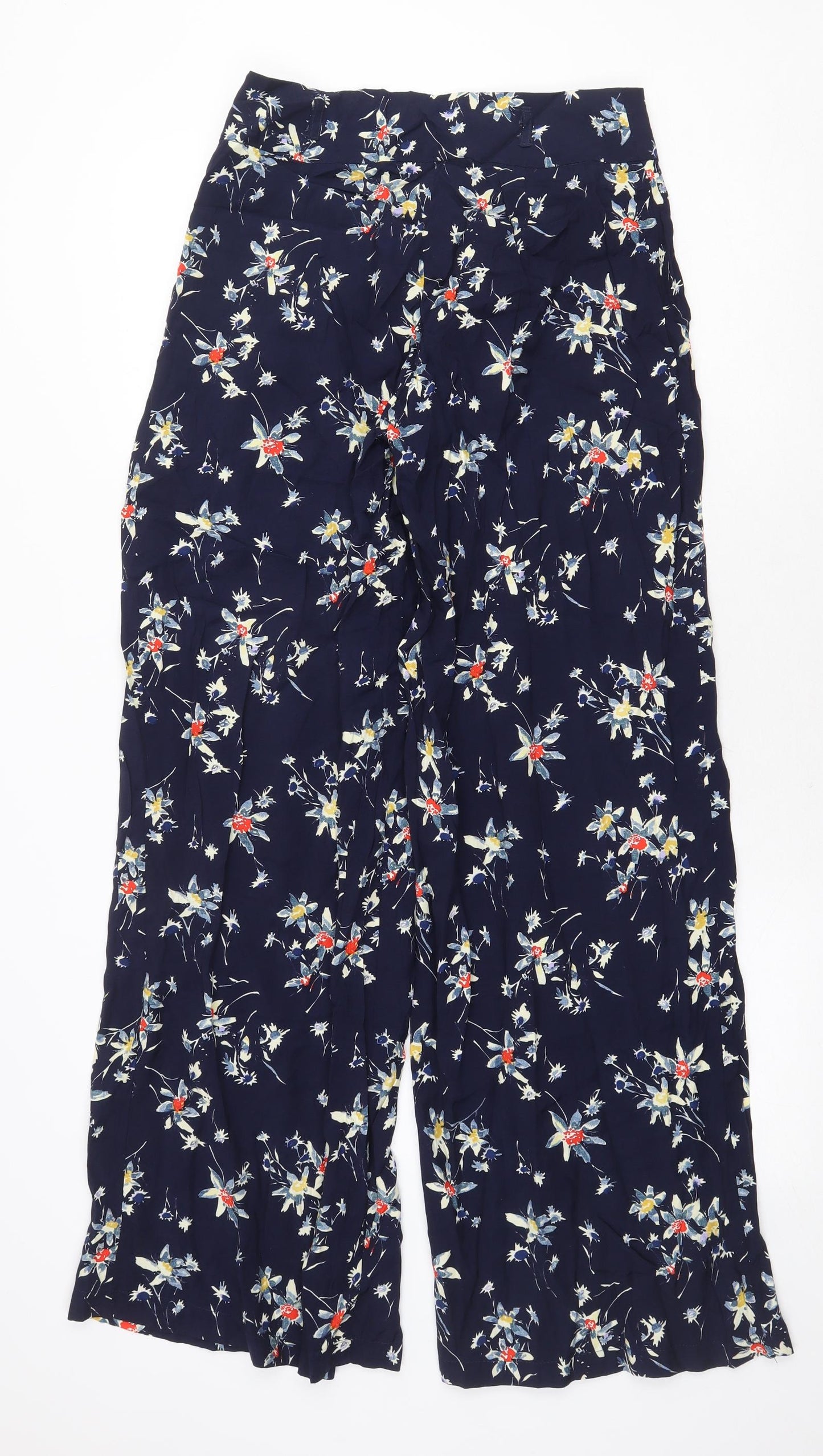 Atmosphere Womens Blue Floral Polyester Trousers Size 10 Regular Zip