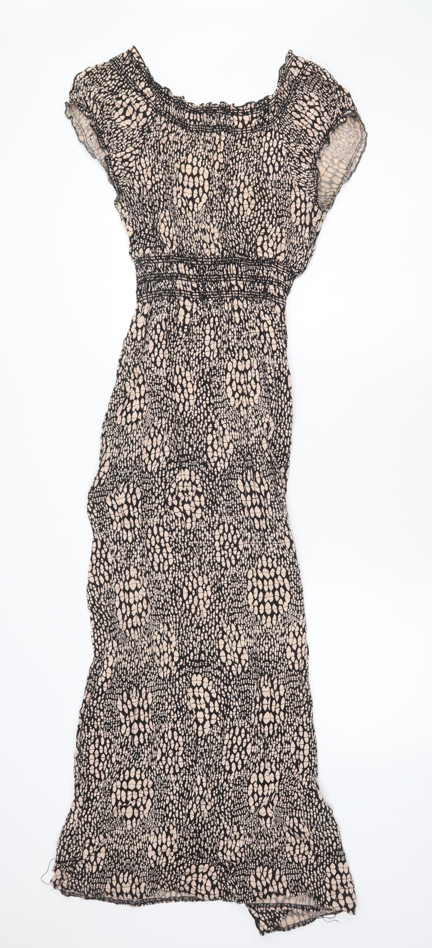 Apricot Womens Beige Geometric Polyester Maxi Size S V-Neck Pullover