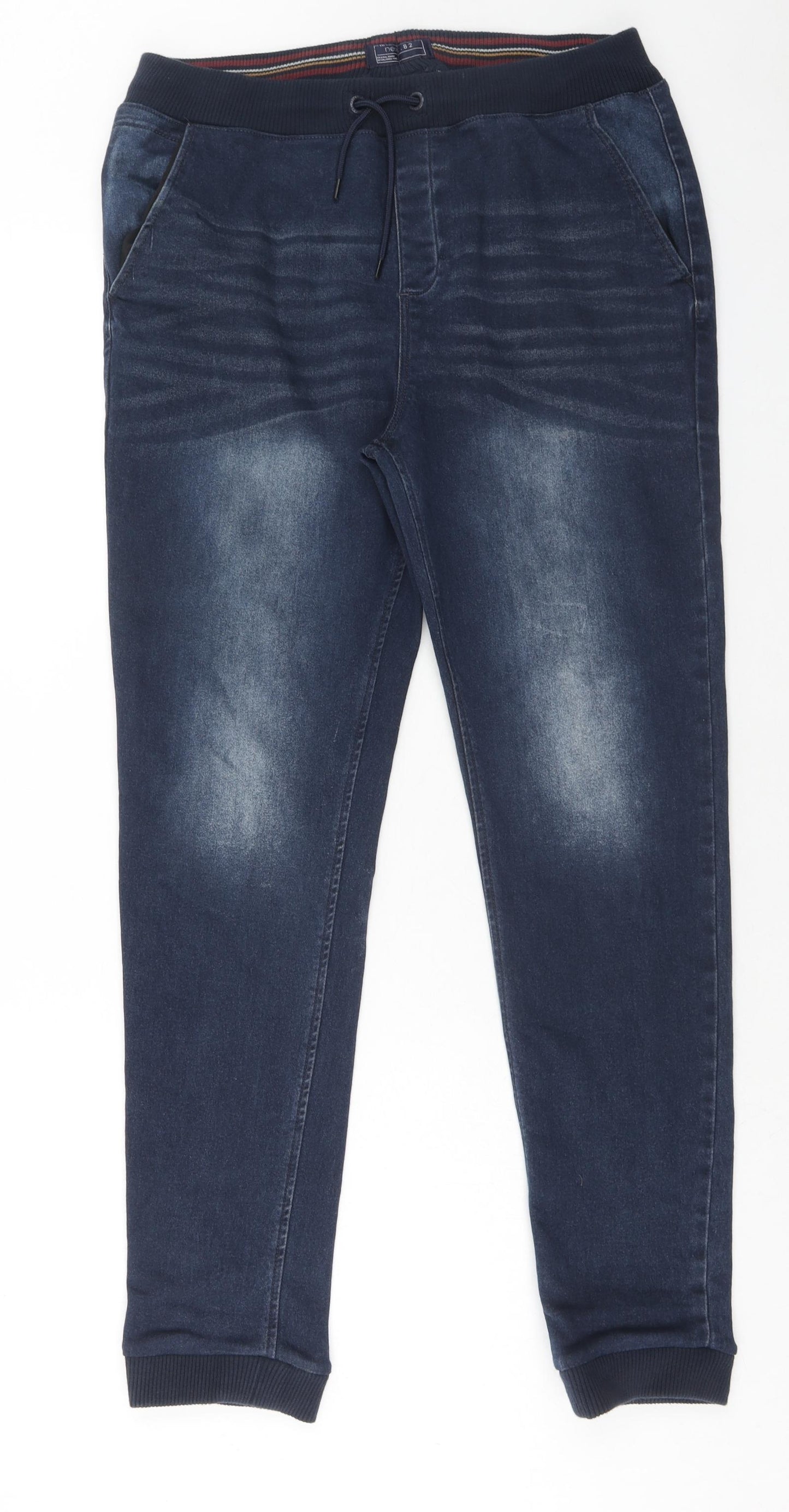 NEXT Boys Blue Cotton Skinny Jeans Size 16 Years Regular Drawstring
