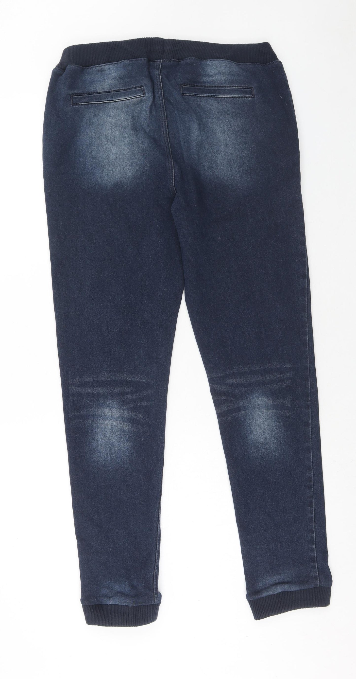 NEXT Boys Blue Cotton Skinny Jeans Size 16 Years Regular Drawstring