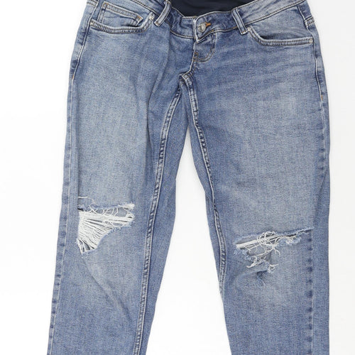 Denim & Co. Womens Blue Cotton Straight Jeans Size 10 Regular Button