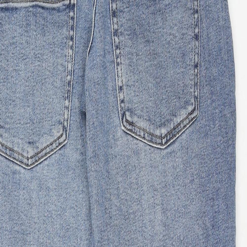 Denim & Co. Womens Blue Cotton Straight Jeans Size 10 Regular Button