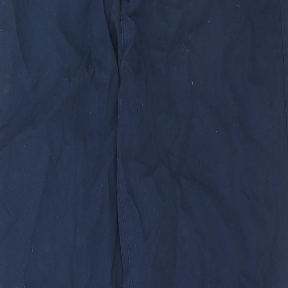NEXT Mens Blue Cotton Chino Trousers Size 32 in L31 in Regular Zip
