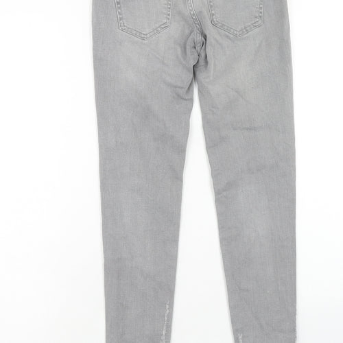 Denim & Co. Womens Grey Cotton Skinny Jeans Size 4 Regular Zip