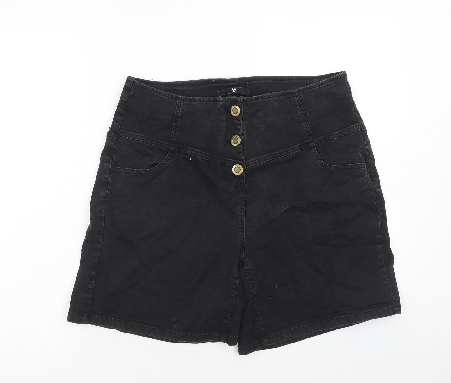 Very Womens Blue Cotton Sailor Shorts Size 16 Regular Button