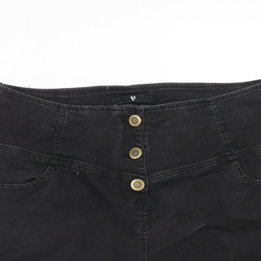 Very Womens Blue Cotton Sailor Shorts Size 16 Regular Button