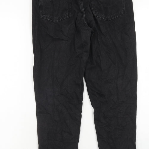 Denim & Co. Womens Black Cotton Straight Jeans Size 10 Regular Zip