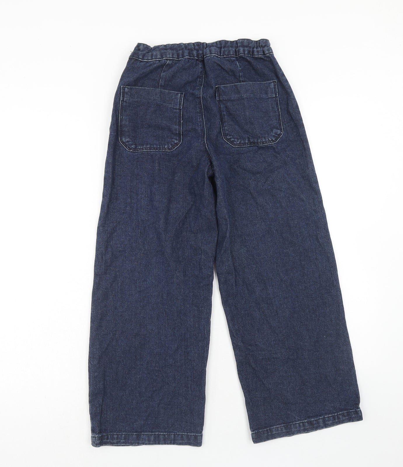 Zara Girls Blue Cotton Wide-Leg Jeans Size 13-14 Years Regular Zip