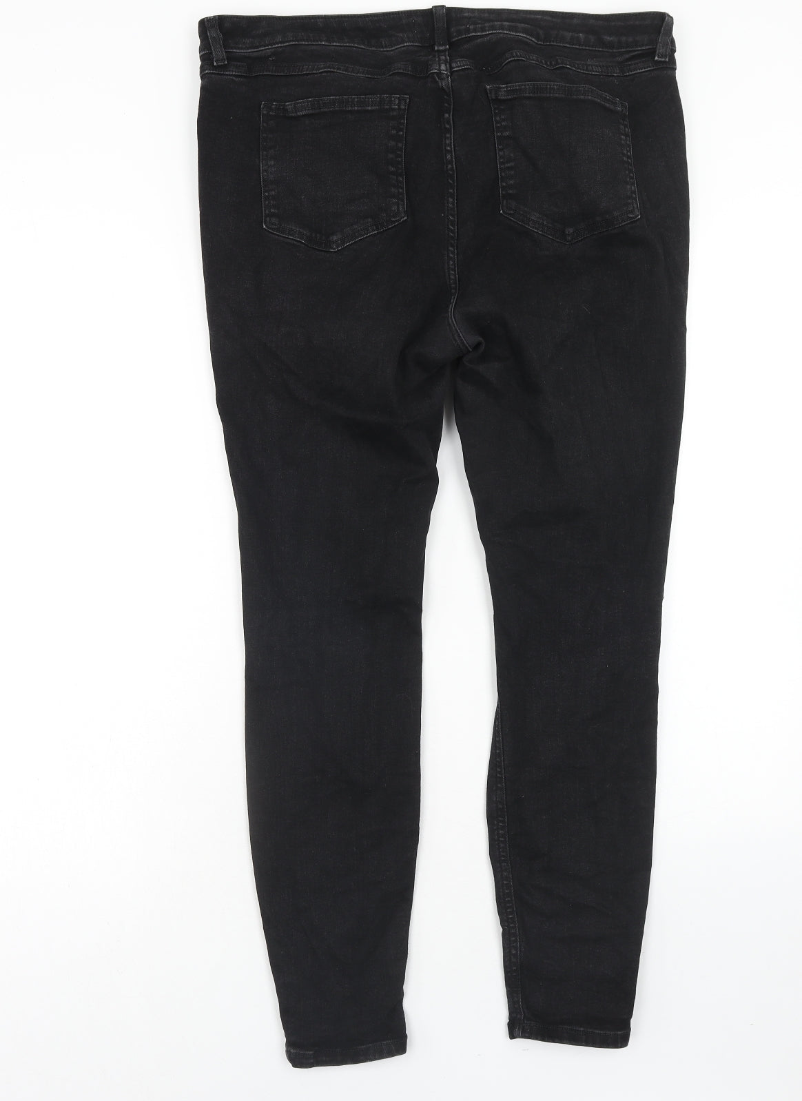 Denim & Co. Womens Black Cotton Skinny Jeans Size 18 Regular Zip