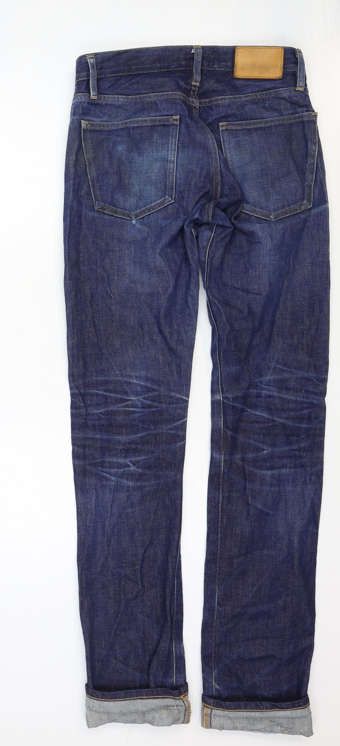 Taylor Stitch Mens Blue Cotton Straight Jeans Size 29 in Regular Button