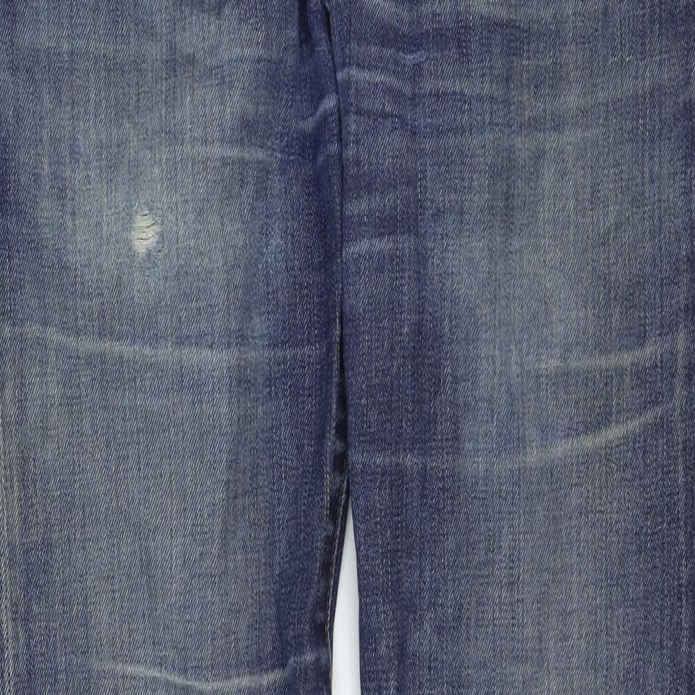 Ted Baker Mens Blue Cotton Straight Jeans Size 32 in Regular Zip