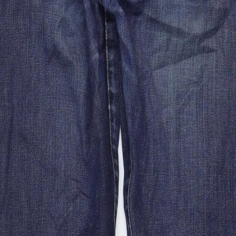 Ted Baker Mens Blue Cotton Straight Jeans Size 32 in Regular Zip