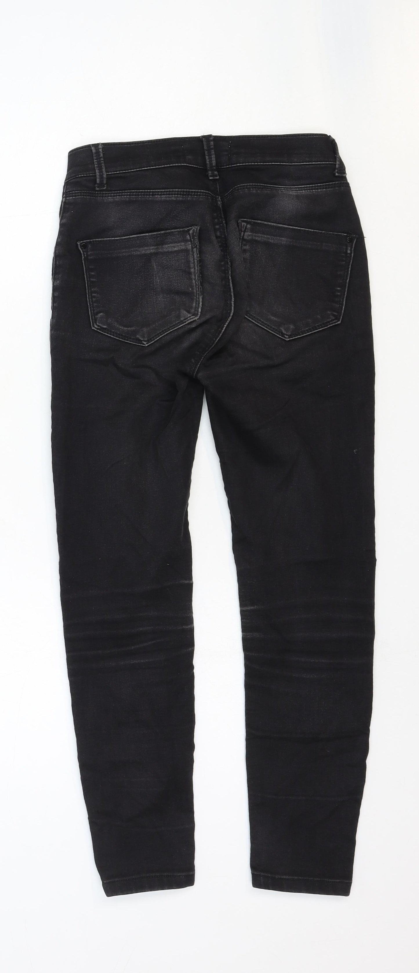 Dorothy Perkins Womens Black Cotton Skinny Jeans Size 6 Regular Zip