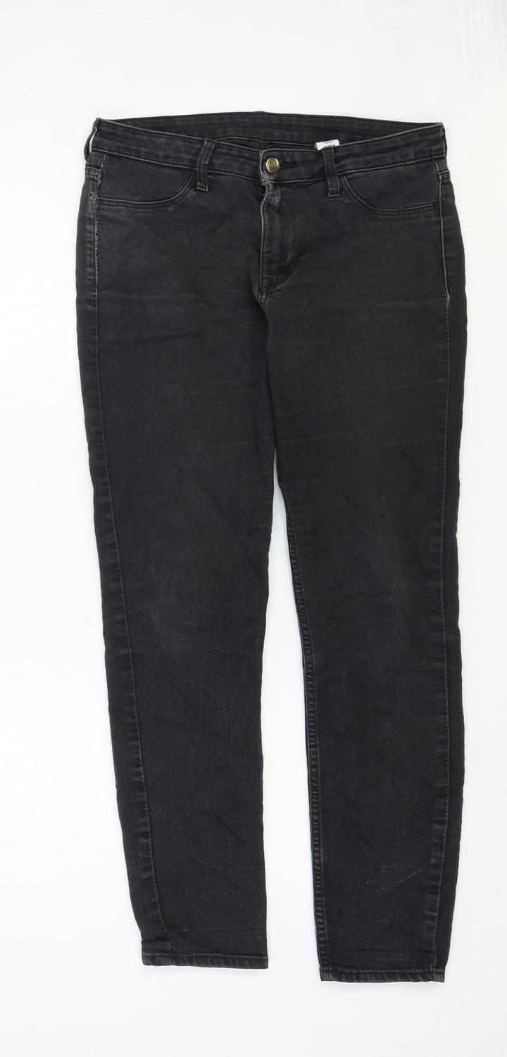 & Denim Womens Black Cotton Skinny Jeans Size 28 in Regular Zip