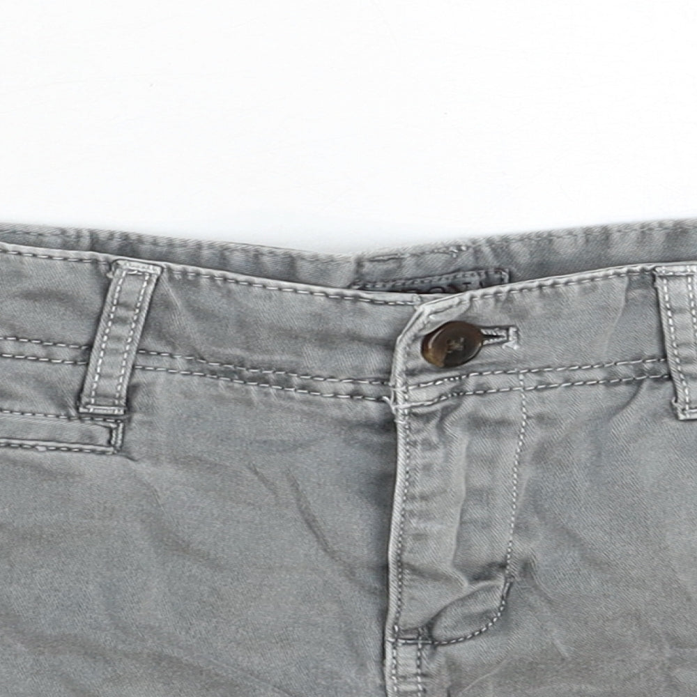Merona Womens Grey Cotton Hot Pants Shorts Size 4 Regular Zip