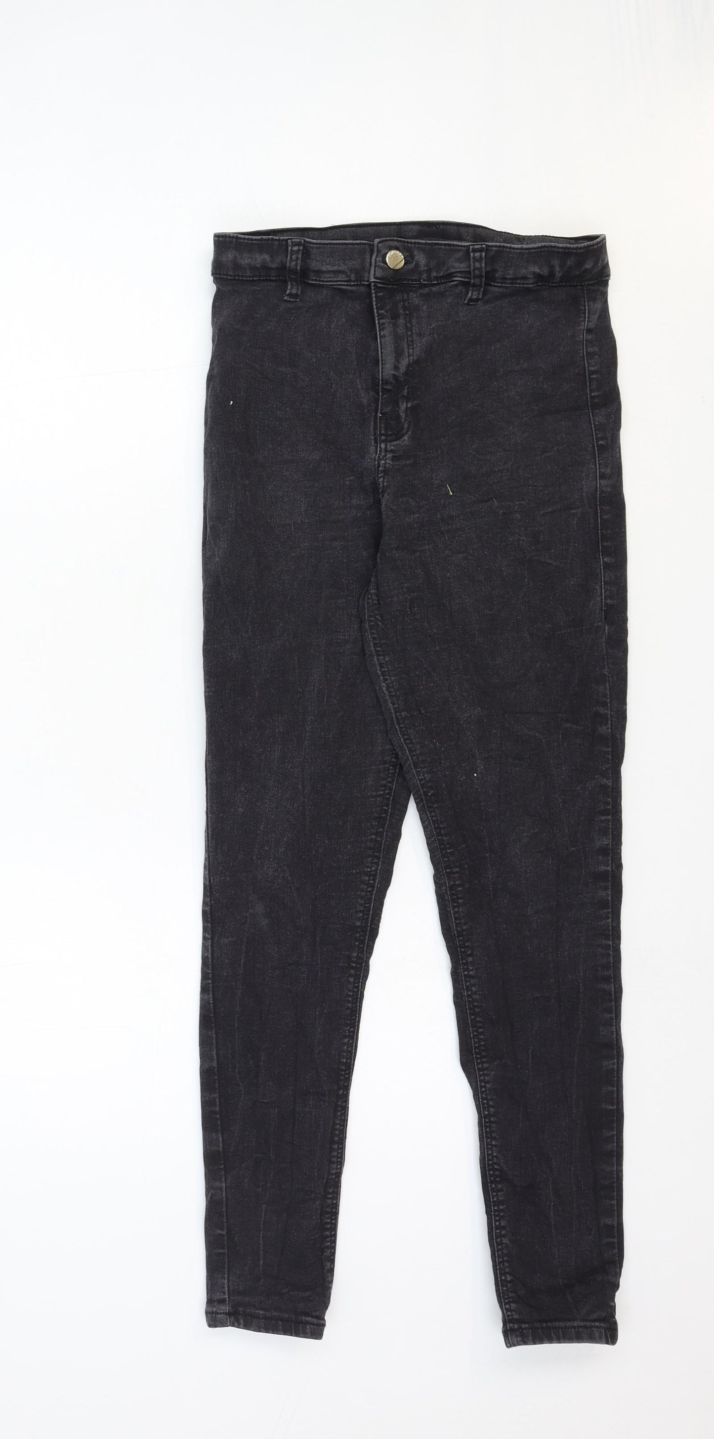 Topshop Womens Black Cotton Jegging Jeans Size 10 Regular Zip
