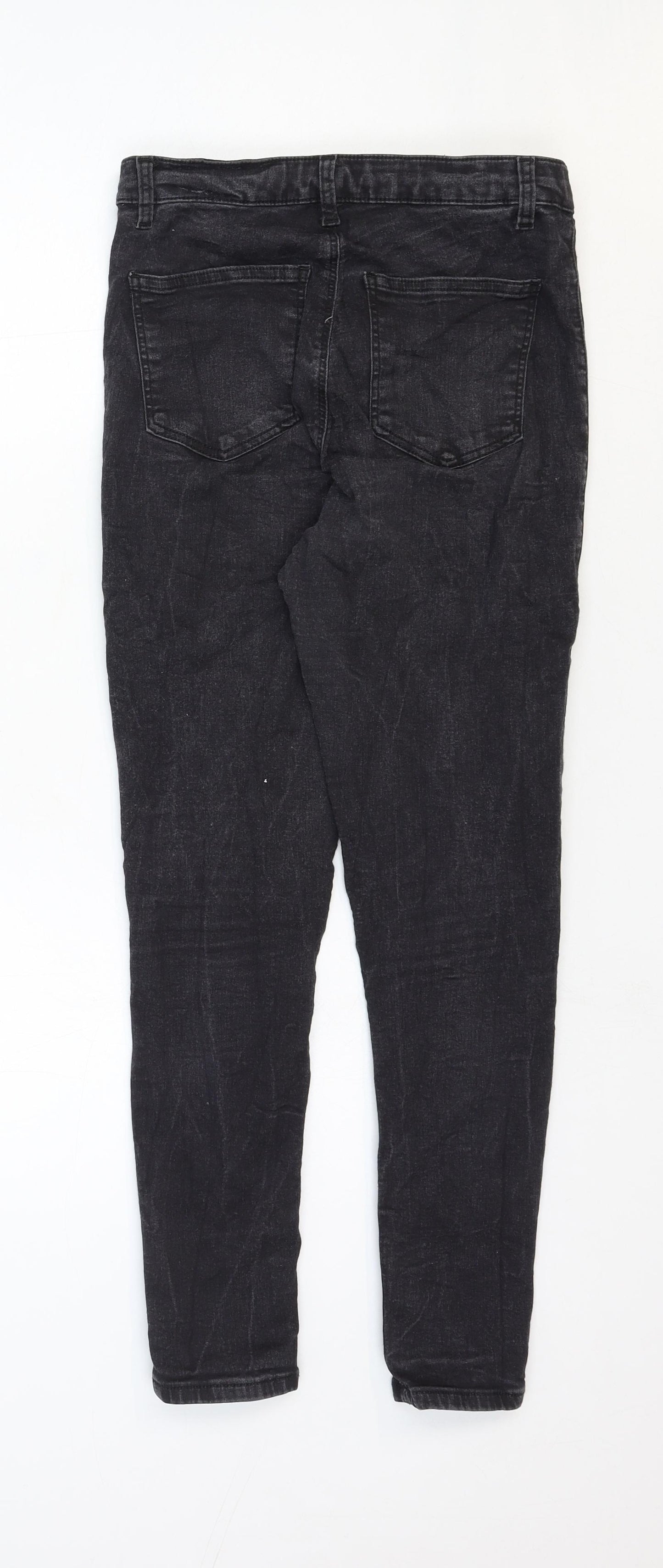 Topshop Womens Black Cotton Jegging Jeans Size 10 Regular Zip