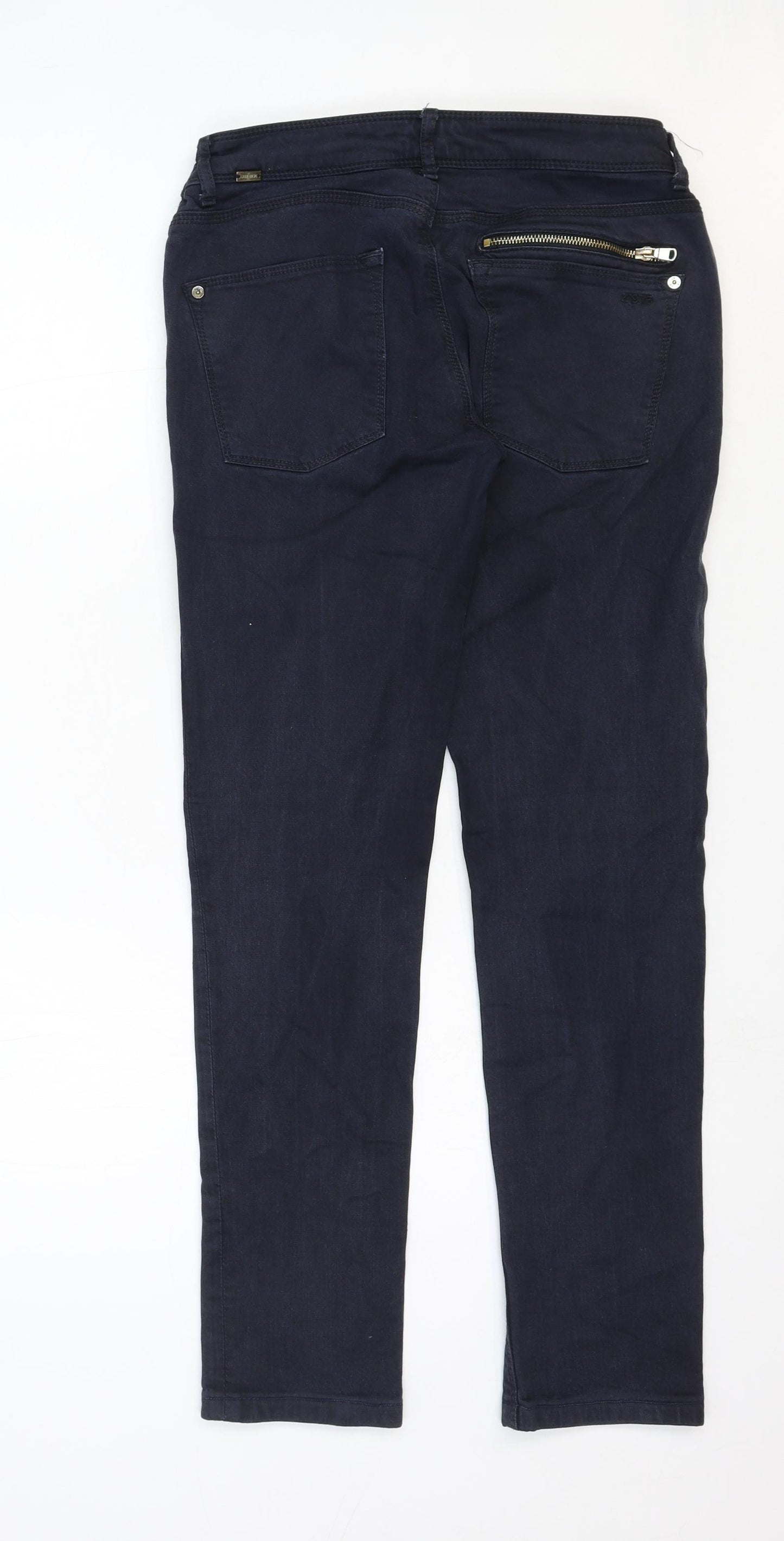 Zara Womens Black Cotton Skinny Jeans Size 12 Regular Zip