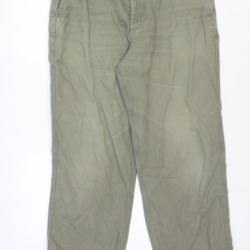 BHS Mens Brown Cotton Chino Trousers Size 36 in Regular Zip