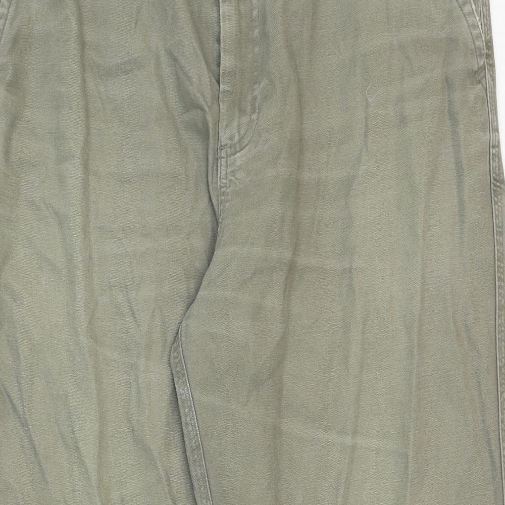 BHS Mens Brown Cotton Chino Trousers Size 36 in Regular Zip