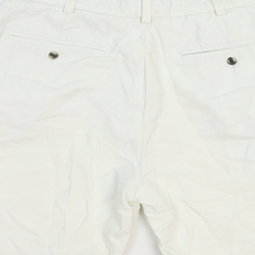 FILA Mens White Cotton Chino Shorts Size 32 in Regular Zip
