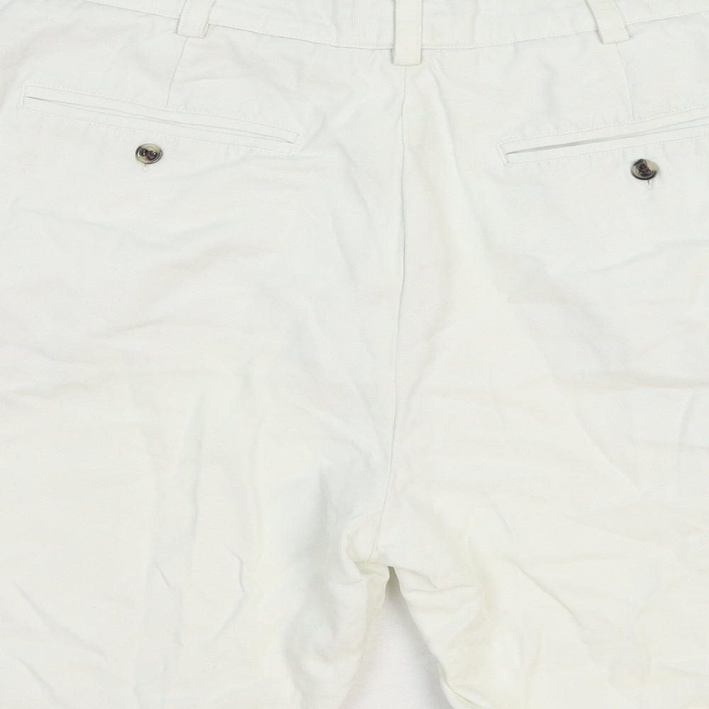 FILA Mens White Cotton Chino Shorts Size 32 in Regular Zip