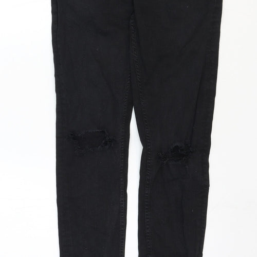New Look Womens Black Cotton Skinny Jeans Size 6 Regular Zip