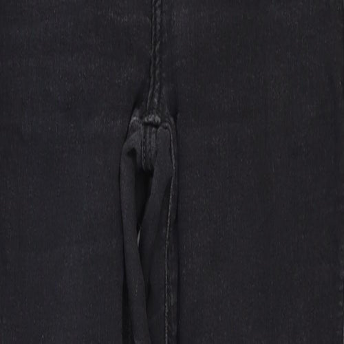 Topshop Mens Black Cotton Skinny Jeans Size 24 in Regular Zip