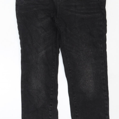 STR Womens Black Cotton Straight Jeans Size 6 Regular Zip