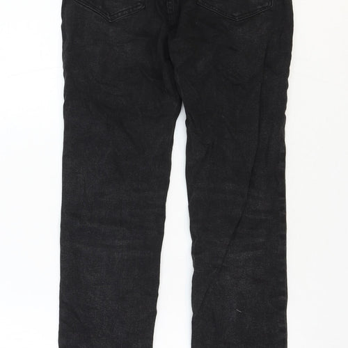 STR Womens Black Cotton Straight Jeans Size 6 Regular Zip