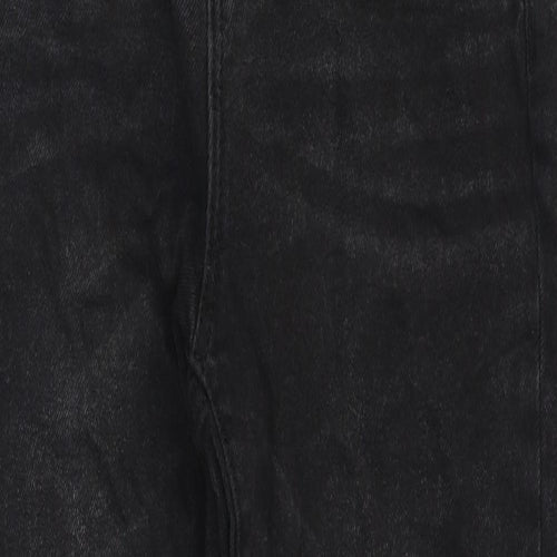 STR Womens Black Cotton Straight Jeans Size 6 Regular Zip