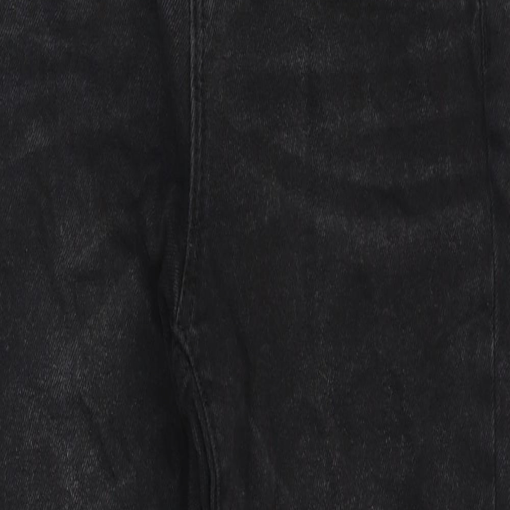 STR Womens Black Cotton Straight Jeans Size 6 Regular Zip
