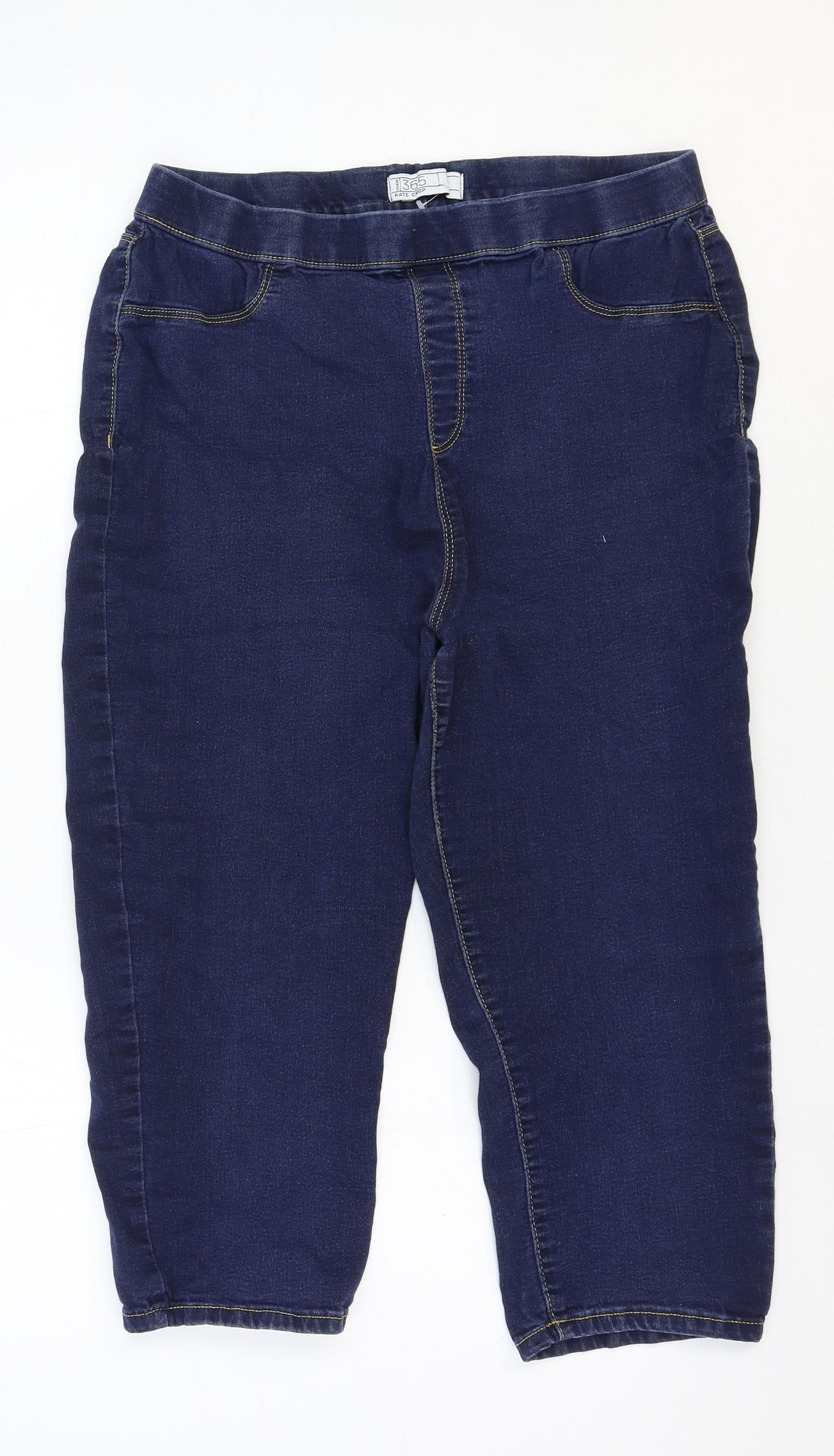 Denim 365 Womens Blue Cotton Cropped Jeans Size 16 Regular