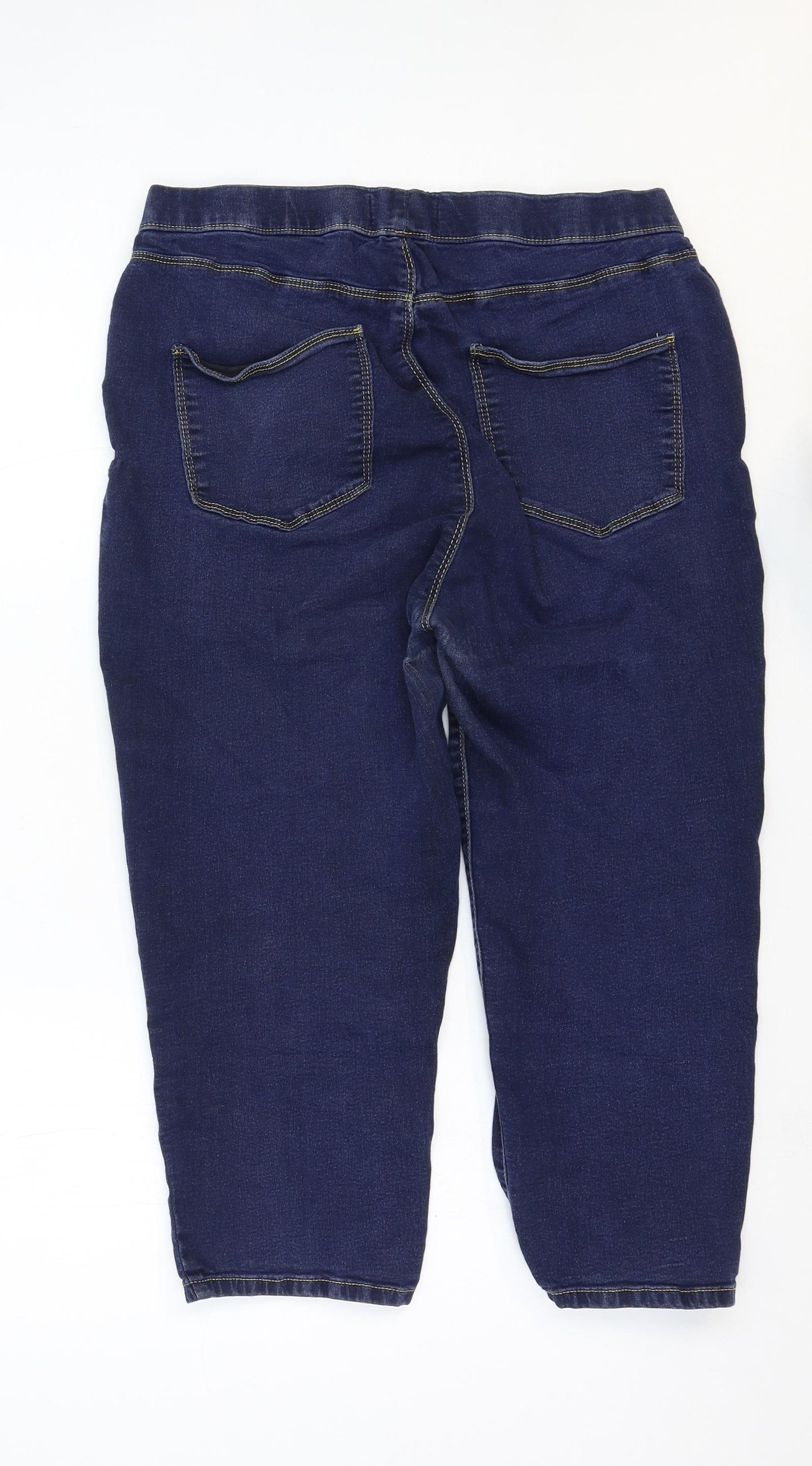 Denim 365 Womens Blue Cotton Cropped Jeans Size 16 Regular