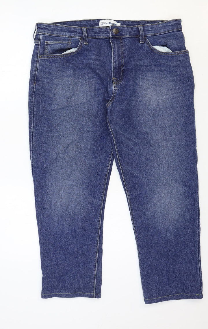 Easy Denim Womens Blue Cotton Straight Jeans Size 40 in Regular Zip