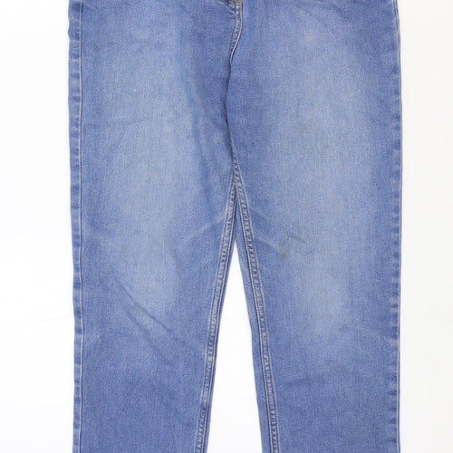 Denim Womens Blue Cotton Straight Jeans Size 12 Regular Zip